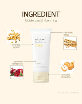 mixsoon Bean Sunscreen ingredients list