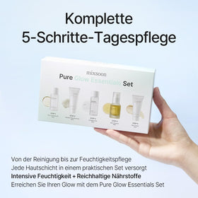 mixsoon Pure Glow Essentials Set products layout including Bean Essence