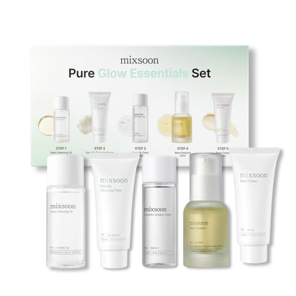 mixsoon Pure Glow Essentials Set showing the 5 products in the kit