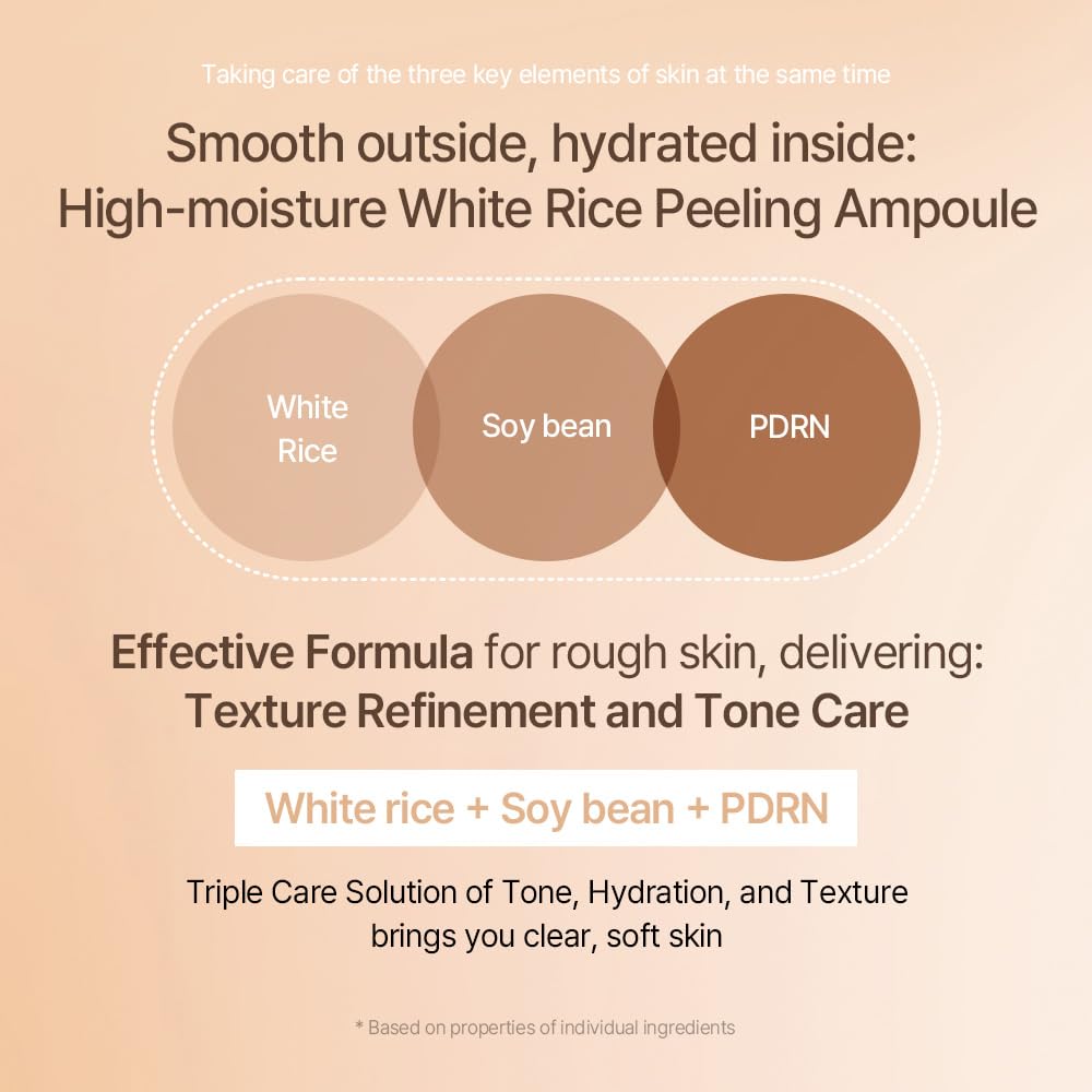 mixsoon White Rice Peeling Ampoule 100ml application on skin