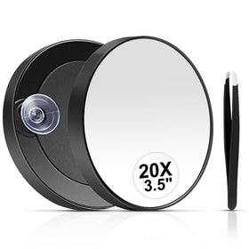 MIYADIVA 20X Magnifying Mirror front view with suction cups