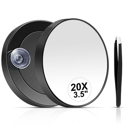 MIYADIVA 20X Magnifying Mirror front view with suction cups