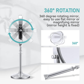 MIYADIVA 20x Magnifying Mirror on stand with 360° rotation