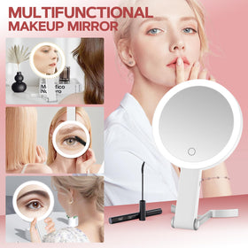 MIYADIVA 30X Magnifying Makeup Mirror with natural daylight lighting