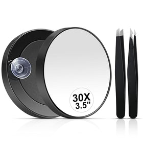 MIYADIVA 30X Magnifying Mirror front view with suction cups
