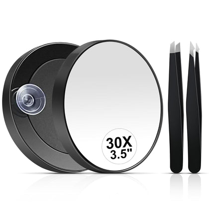 MIYADIVA 30X Magnifying Mirror front view with suction cups