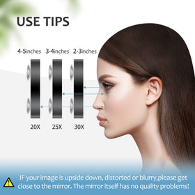 MIYADIVA 30X Magnifying Mirror held up for personal grooming