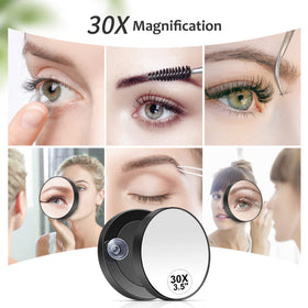 MIYADIVA 30X Magnifying Mirror with stainless steel tweezers
