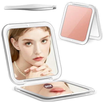 MIYADIVA Compact Mirror front view with 30X magnification
