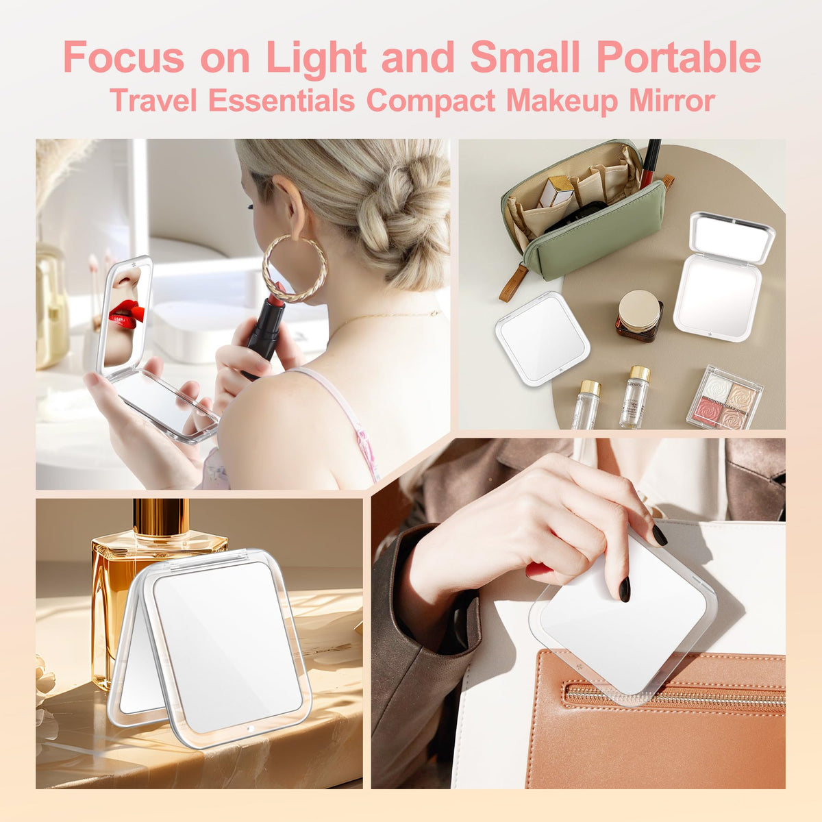 MIYADIVA Compact Mirror open showcasing 1X and 30X mirrors