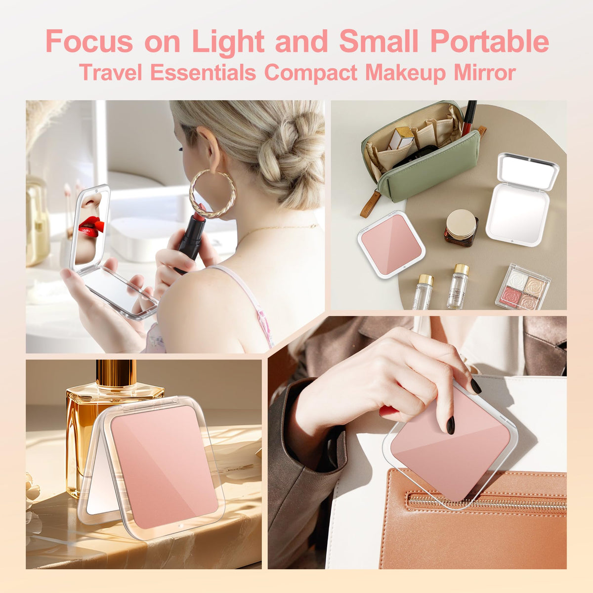 MIYADIVA Compact Mirror side view showcasing double-sided design