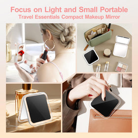 MIYADIVA Compact Mirror side view showing double-sided design