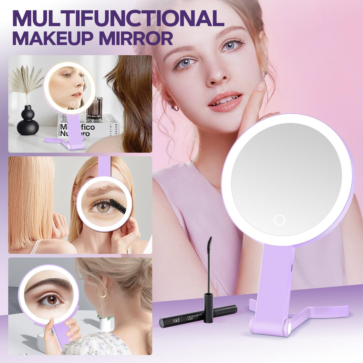 MIYADIVA Lighted Makeup Mirror close-up of touch buttons