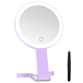 MIYADIVA Lighted Makeup Mirror front view showing 30X magnification