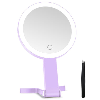 MIYADIVA Lighted Makeup Mirror front view showing 30X magnification