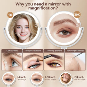 MIYADIVA Makeup Mirror displaying adjustable brightness settings