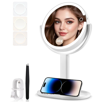 MIYADIVA Makeup Mirror front view with lights