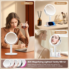 MIYADIVA Makeup Mirror in use for detailed makeup application