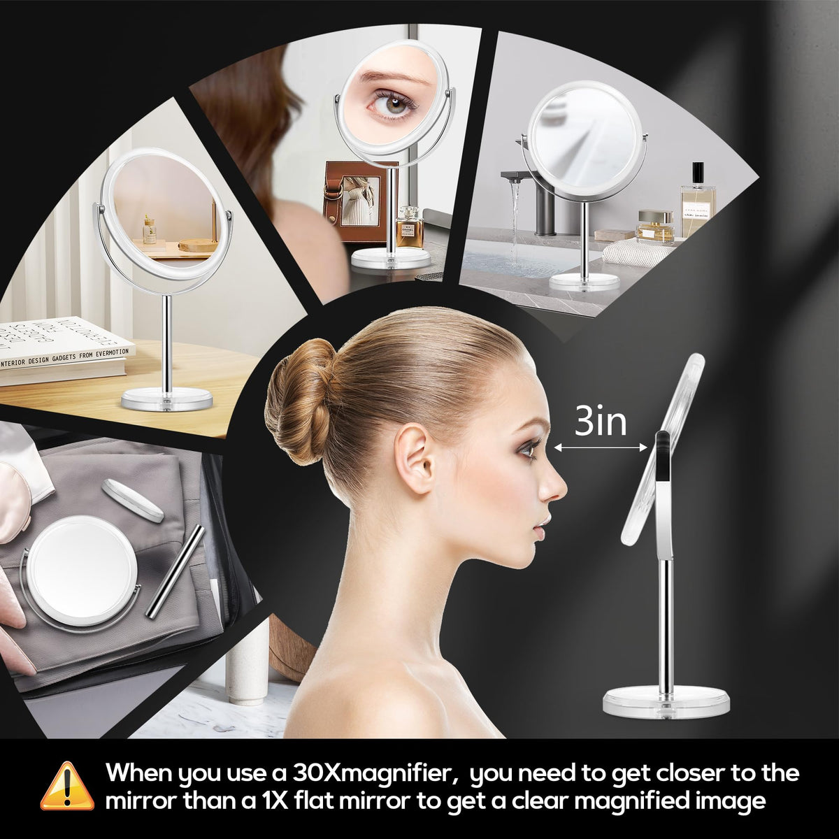 MIYADIVA Makeup Mirror on a vanity table in an elegant setting