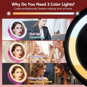 MIYADIVA Makeup Mirror with adjustable brightness and colour options