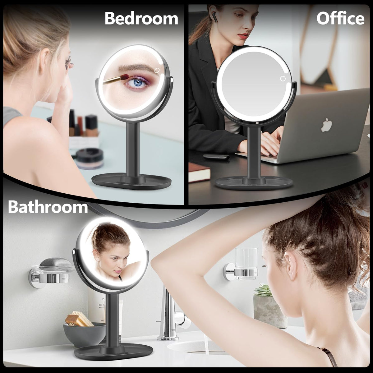 MIYADIVA Makeup Mirror with lights in a vanity setting