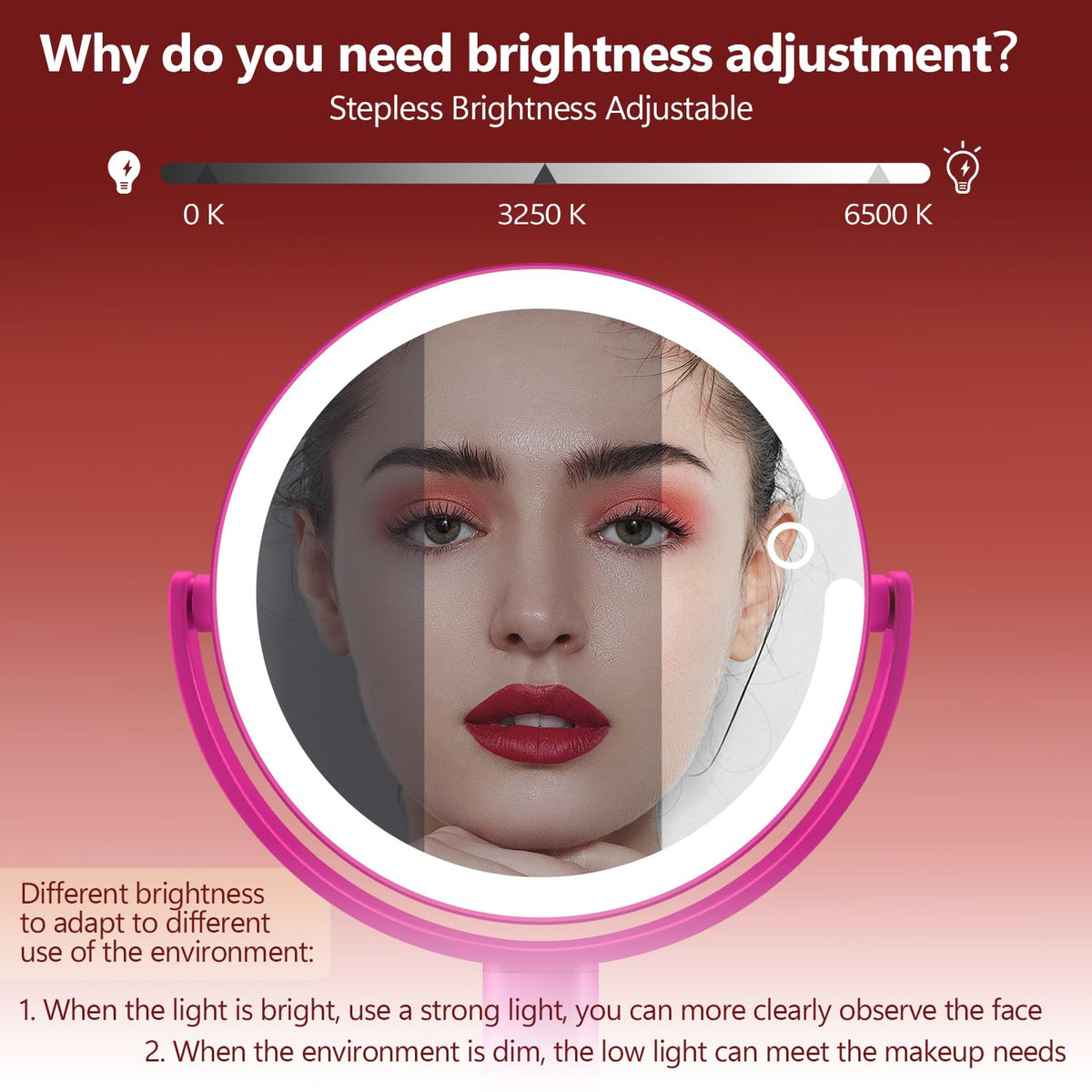 MIYADIVA Makeup Mirror with phone holder and rotating design