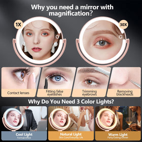 MIYADIVA Makeup Mirror with phone holder feature