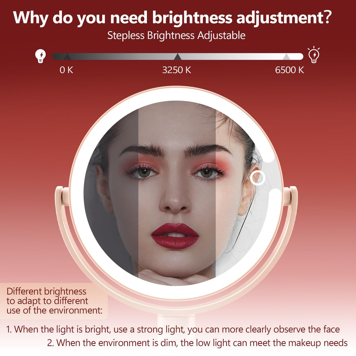 MIYADIVA Makeup Mirror with phone holder feature