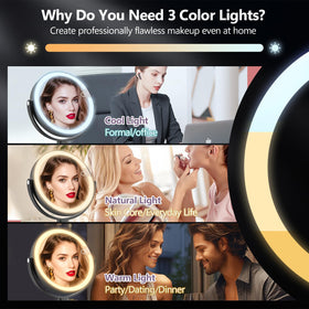MIYADIVA Makeup Mirror with phone holder for tutorials