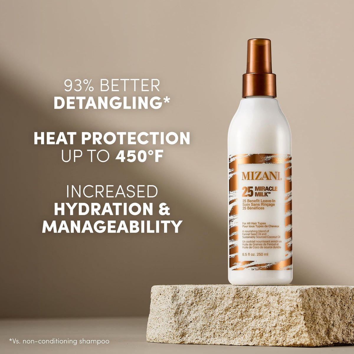 Mizani 25 Miracle Milk Leave-in Conditioner bottle side view