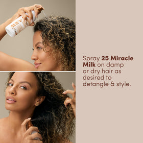 Mizani 25 Miracle Milk Leave-in Conditioner packaging with ingredients