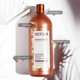 Mizani Strength Fusion Shampoo bottle side view
