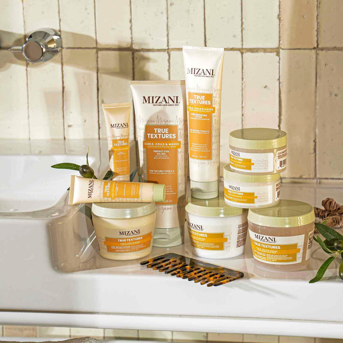 Mizani True Textures Coil Stretch Cream with other Mizani products