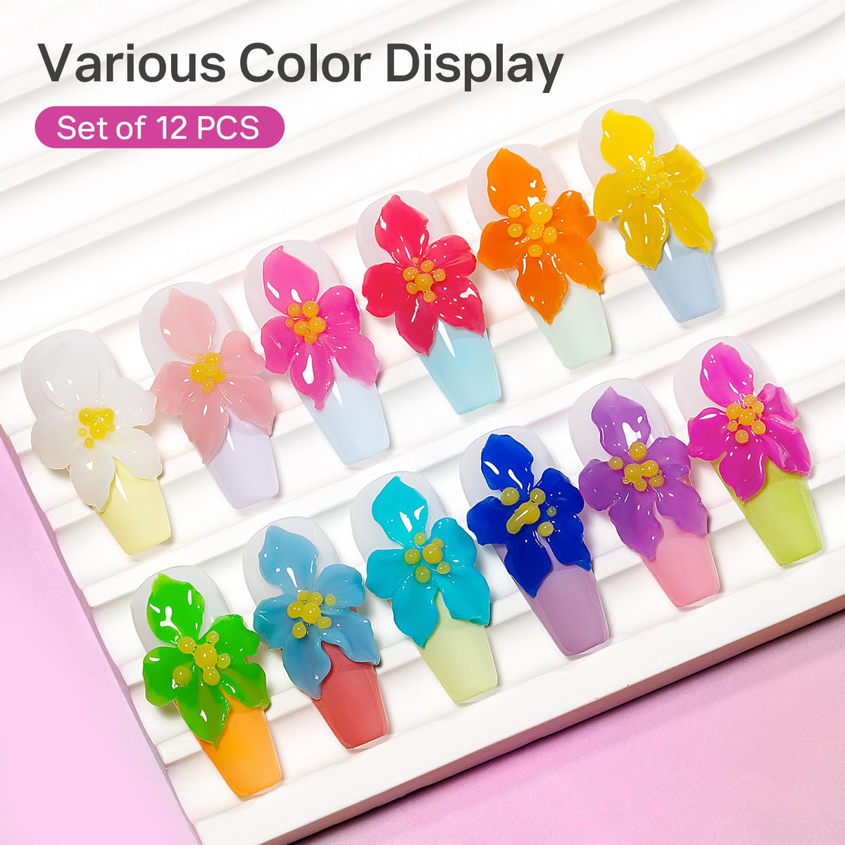 MIZHSE 3D Nail Gel in various colours displayed on a table