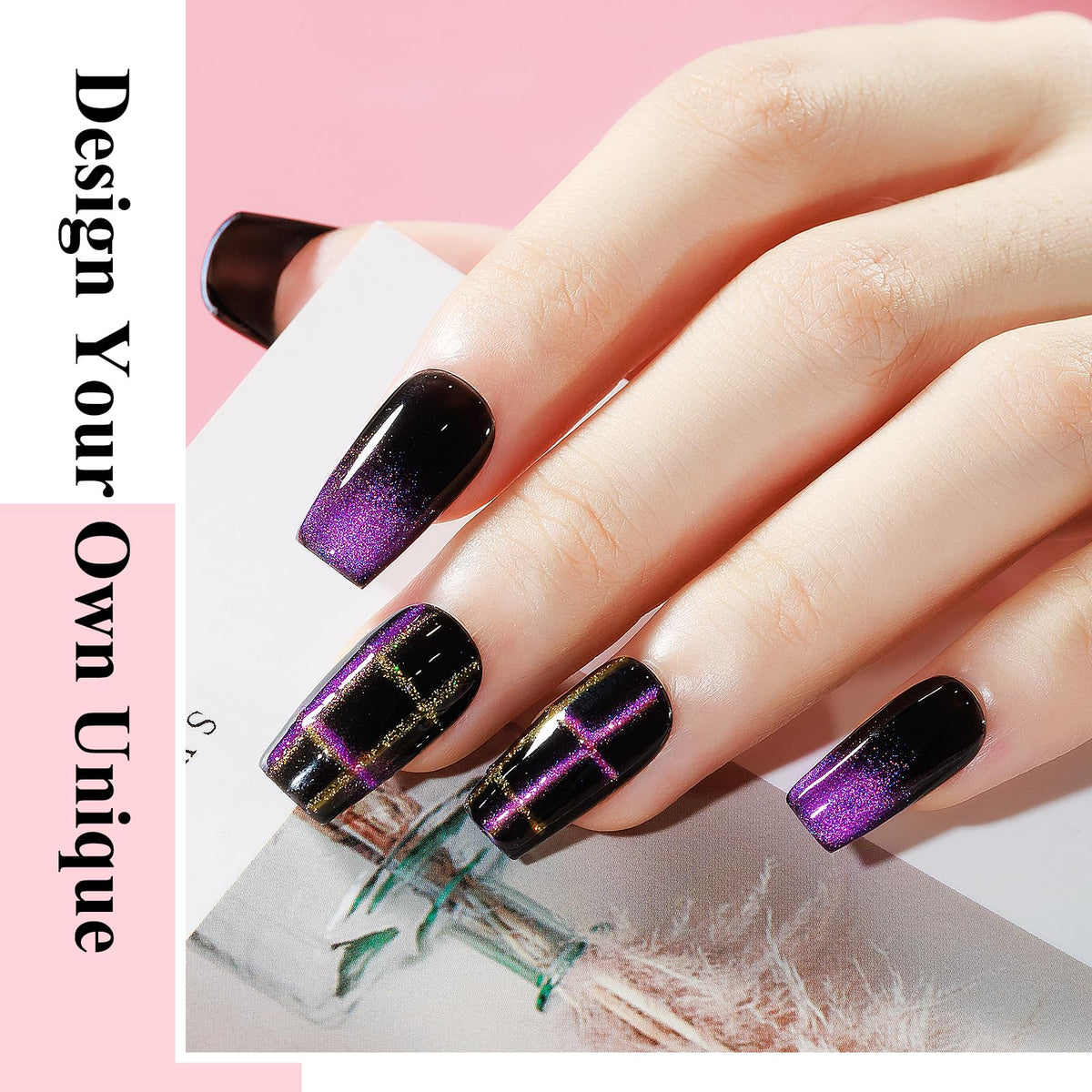 MIZHSE Cat Eye Gel Nail Polish Set with vibrant colours