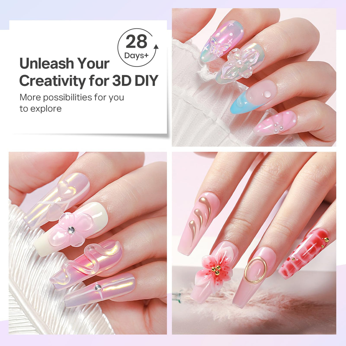 MIZHSE Clear 3D Gel Nail Art Sculpting Gel used for nail extensions