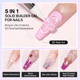 MIZHSE Clear 3D Gel Nail Art Sculpting Gel with double-head sculpture pen