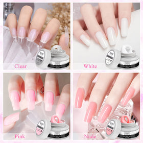 MIZHSE nail art designs created with builder gel