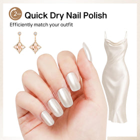 MIZHSE Pearl White Nail Polish brush close-up