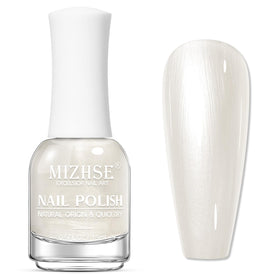 MIZHSE Pearl White Nail Polish in a beauty setup