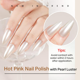 MIZHSE Pearl White Nail Polish on a table