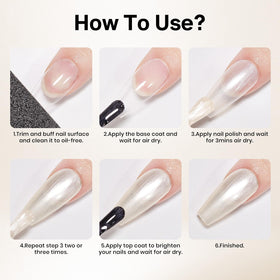 MIZHSE Pearl White Nail Polish with nail art tools