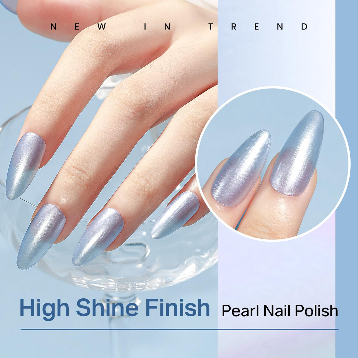 MIZHSE Pearlescent Blue Nail Polish packaging