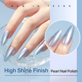 MIZHSE Pearlescent Blue Nail Polish packaging