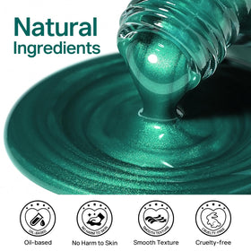 MIZHSE Pearlescent Green Nail Polish bottle with cap