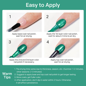 MIZHSE Pearlescent Green Nail Polish in a lifestyle setting