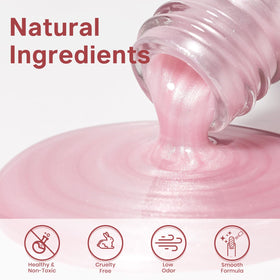 MIZHSE Pearlescent Pink Nail Polish bottle with brush