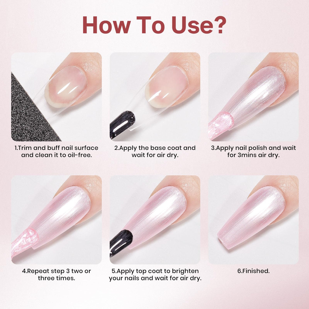 MIZHSE Pearlescent Pink Nail Polish in lifestyle setting
