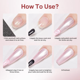 MIZHSE Pearlescent Pink Nail Polish in lifestyle setting