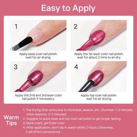 MIZHSE Pearlescent Red Nail Polish applied on hands